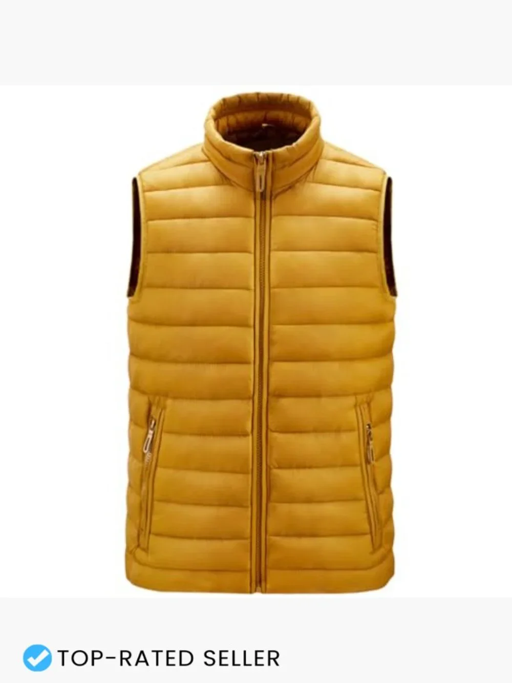 Men's Quilted Puffer Vest Lightweight Insulated Warm Zip-Up Sleeveless Layer